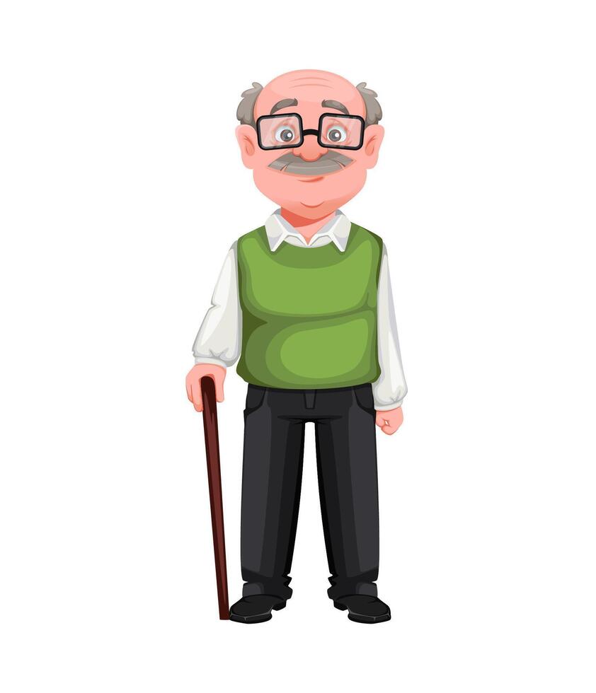 Happy Grandparents day. Handsome smiling old man vector
