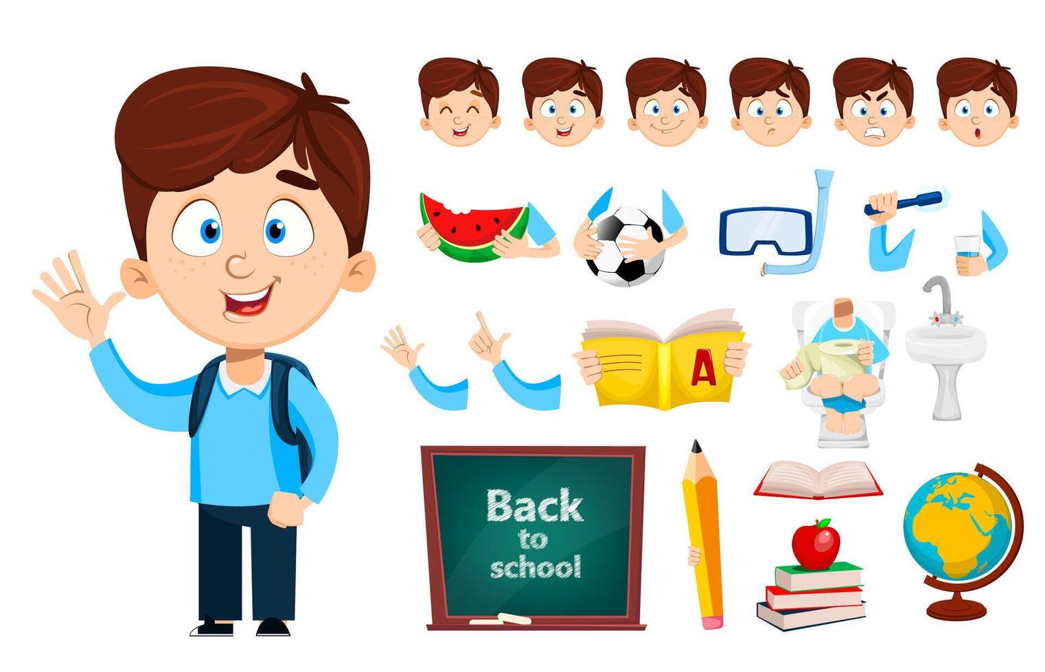 Boy cartoon character. Cute boy vector