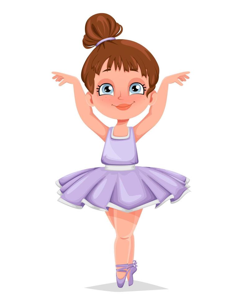 Cute little girl ballerina vector
