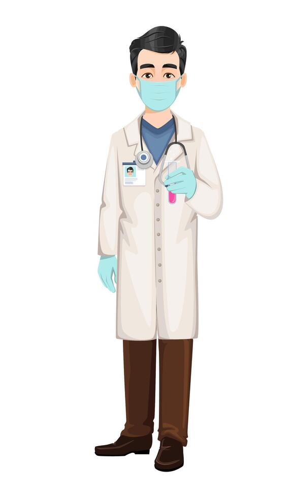 Doctor working during coronavirus outbreak vector