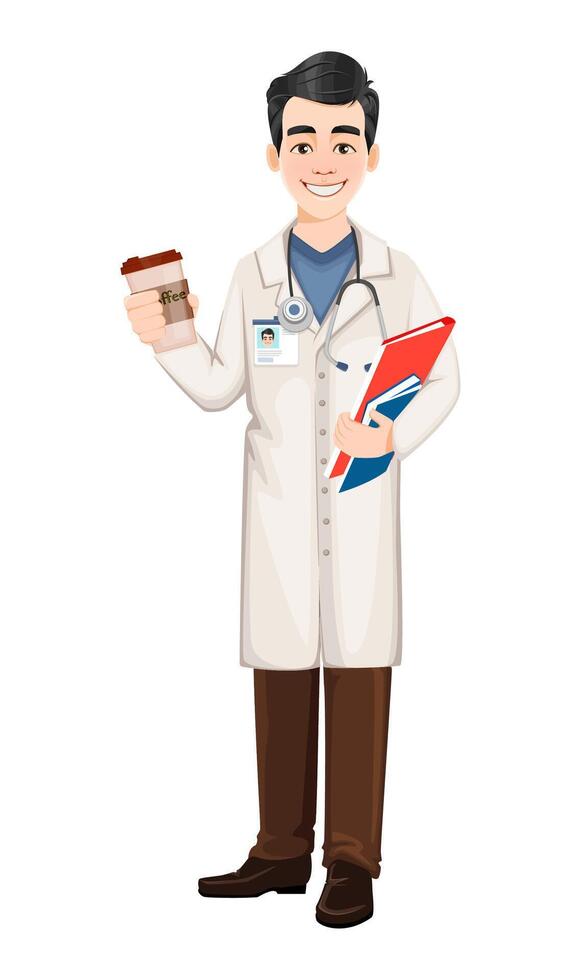 Doctor working during coronavirus outbreak vector