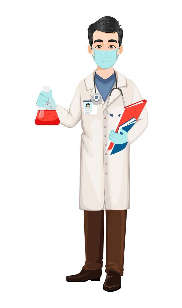 Doctor working during coronavirus outbreak vector