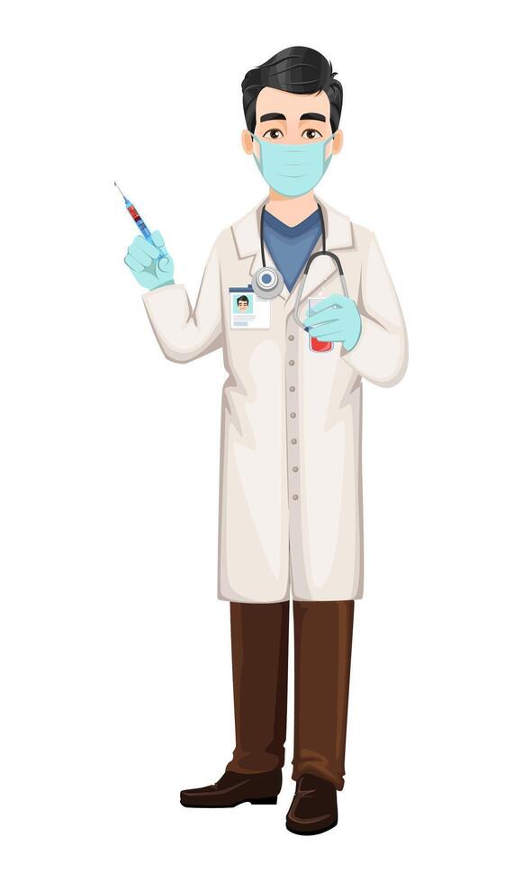 Doctor working during coronavirus outbreak vector