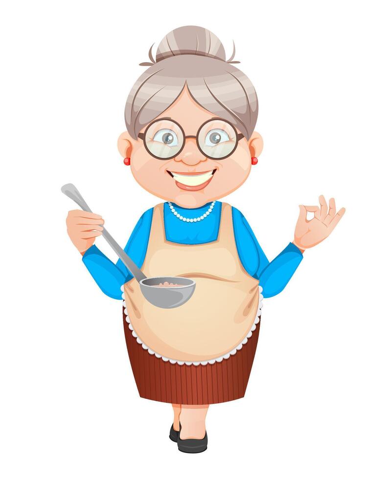 Grandma cartoon character. Happy Grandparents Day vector