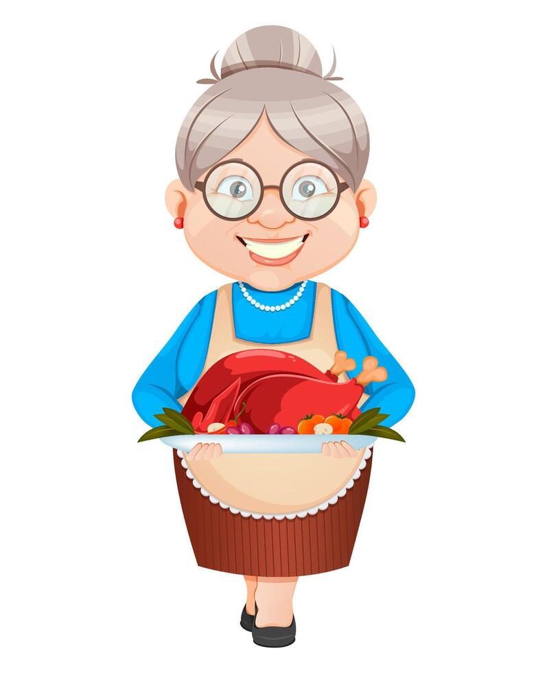 Grandma cartoon character. Happy Grandparents Day vector
