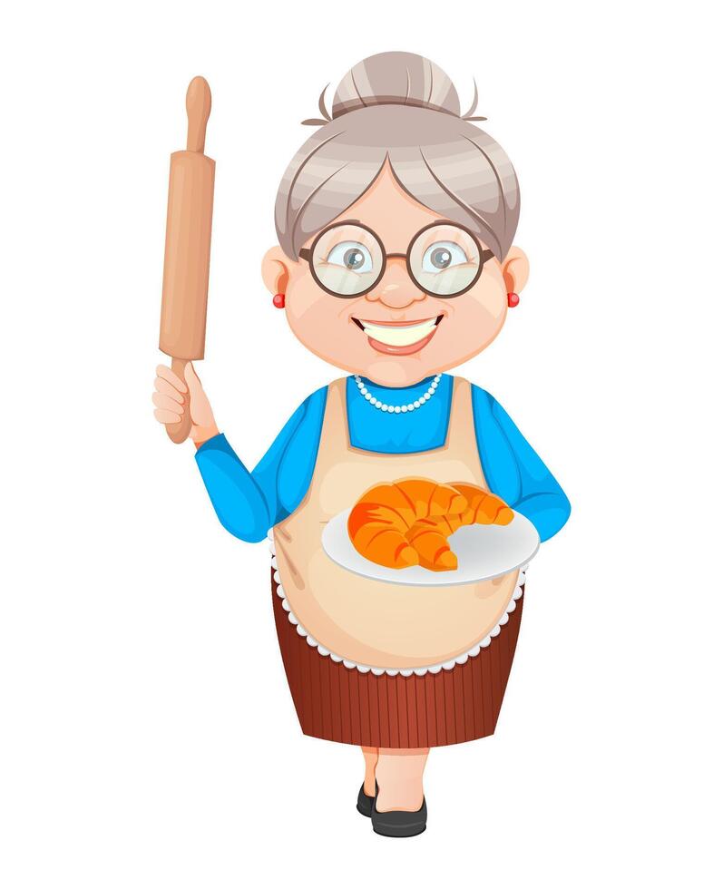 Grandma cartoon character. Happy Grandparents Day vector