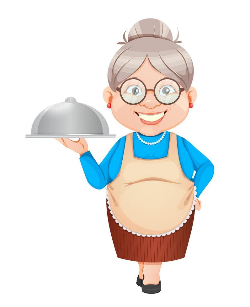 Grandma cartoon character. Happy Grandparents Day vector