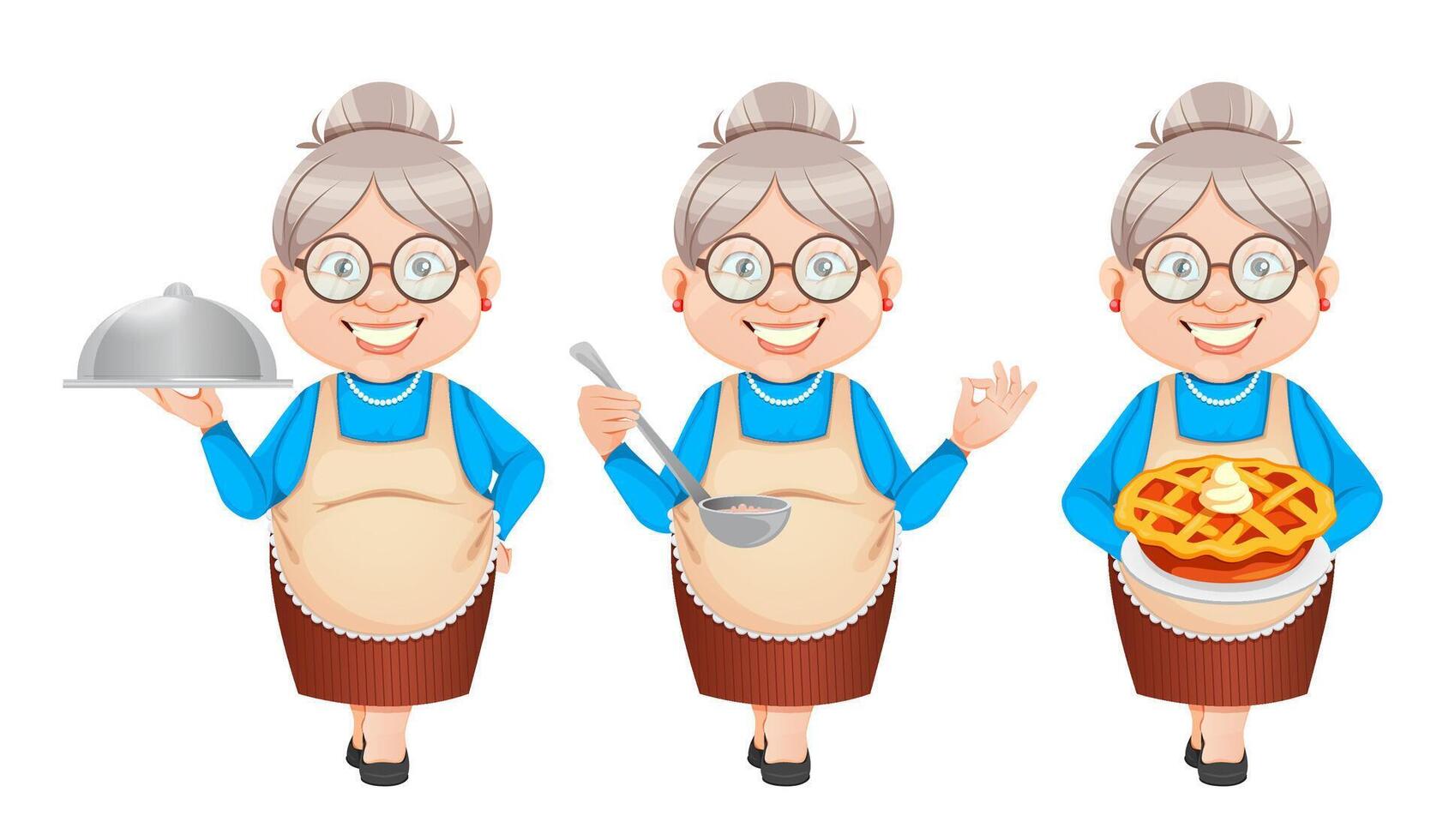Grandma cartoon character. Happy Grandparents Day vector