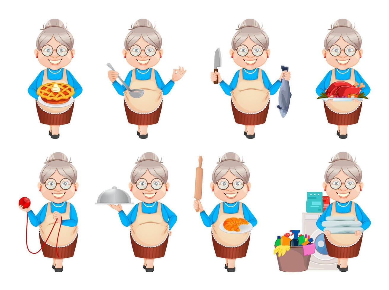 Grandma cartoon character. Happy Grandparents Day vector