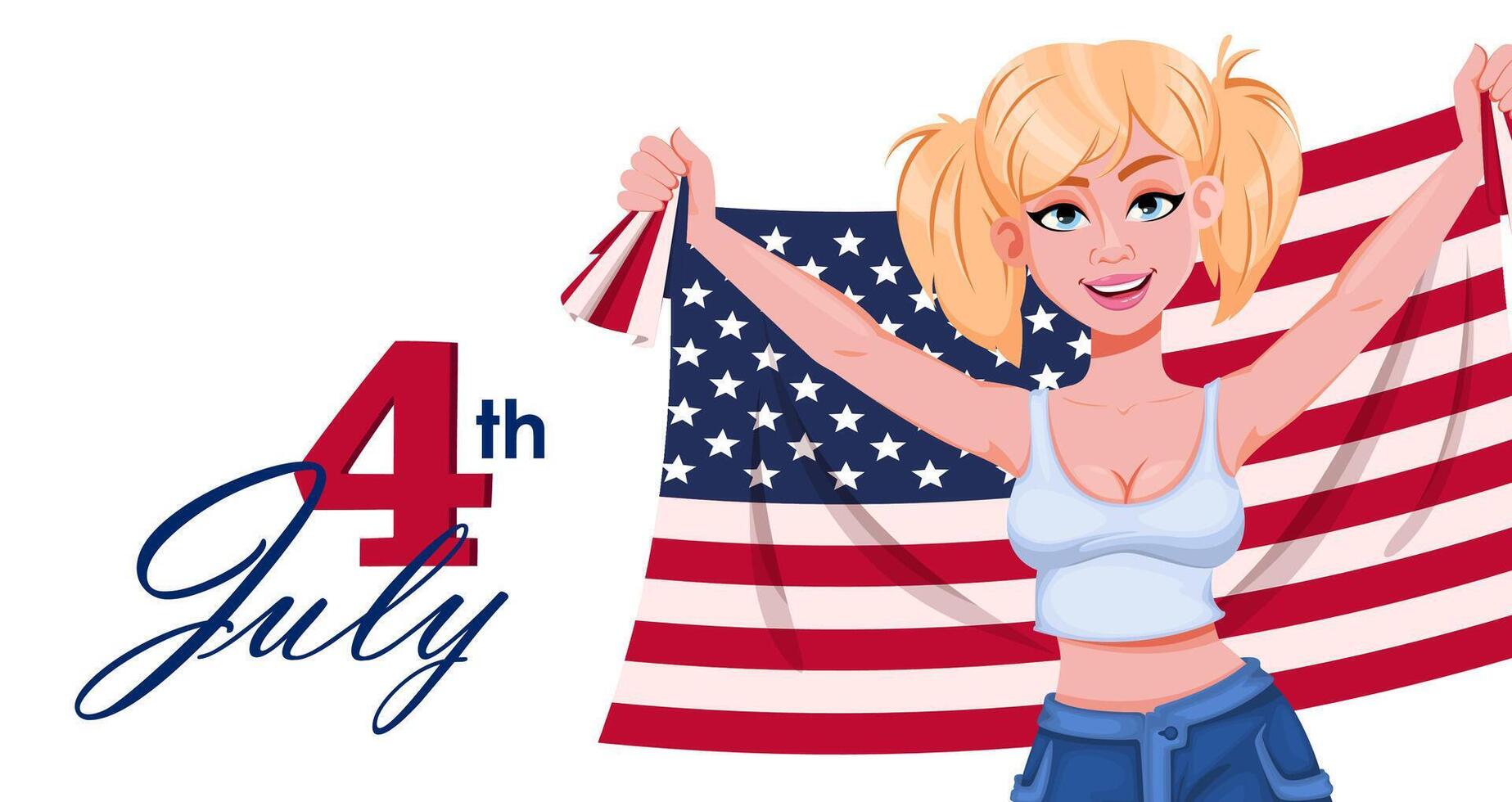 July 4th. Independence day in USA vector