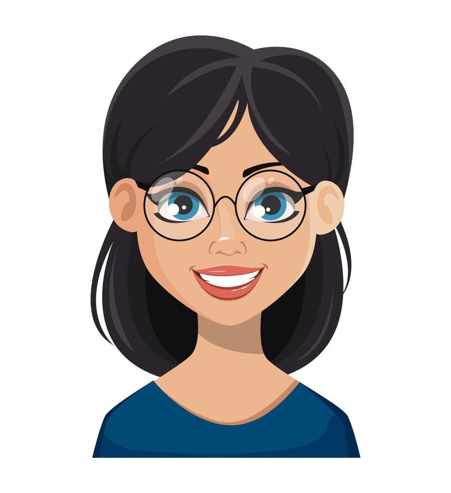 Face expression of beautiful woman vector