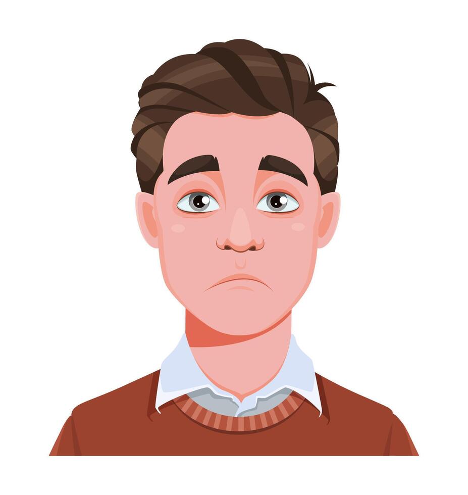Face expression of handsome business man vector