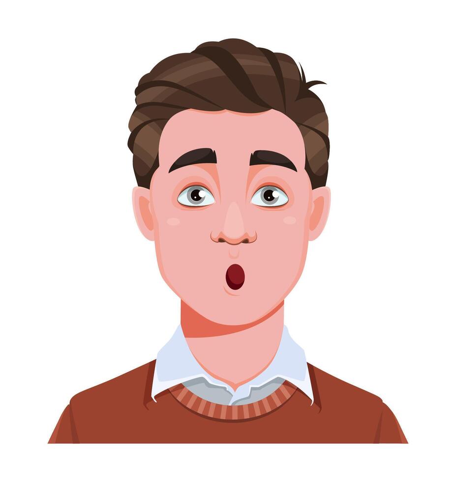 Face expression of handsome business man vector