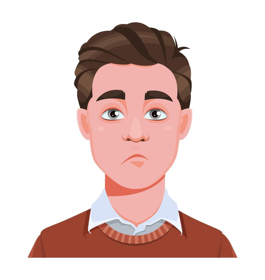 Face expression of handsome business man vector