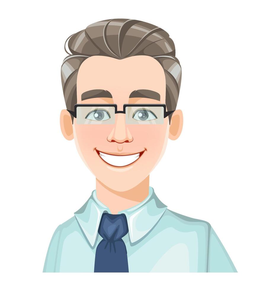Face expression of handsome business man vector