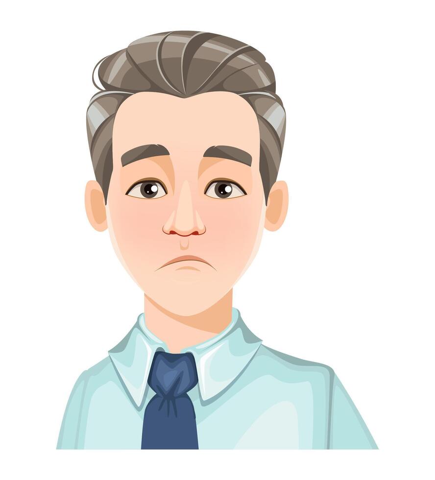 Face expression of handsome business man vector