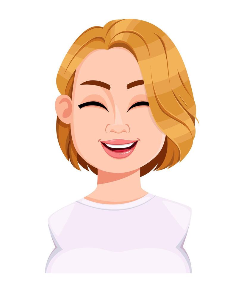 Face expression of beautiful plus size woman vector