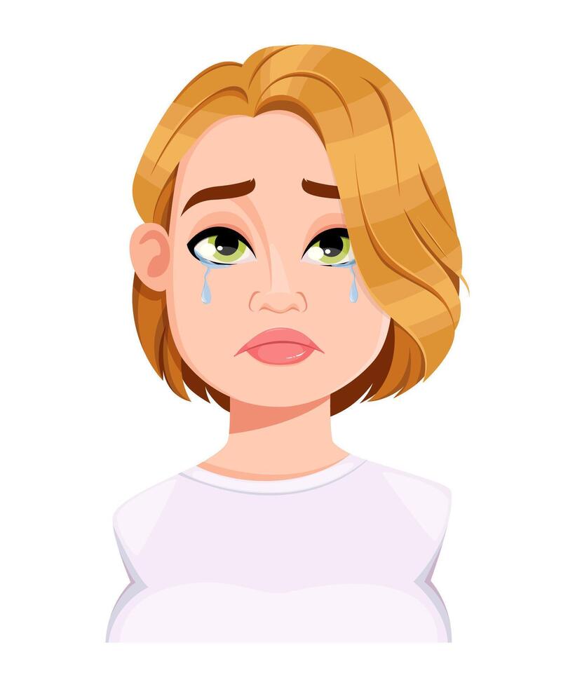 Face expression of beautiful plus size woman vector