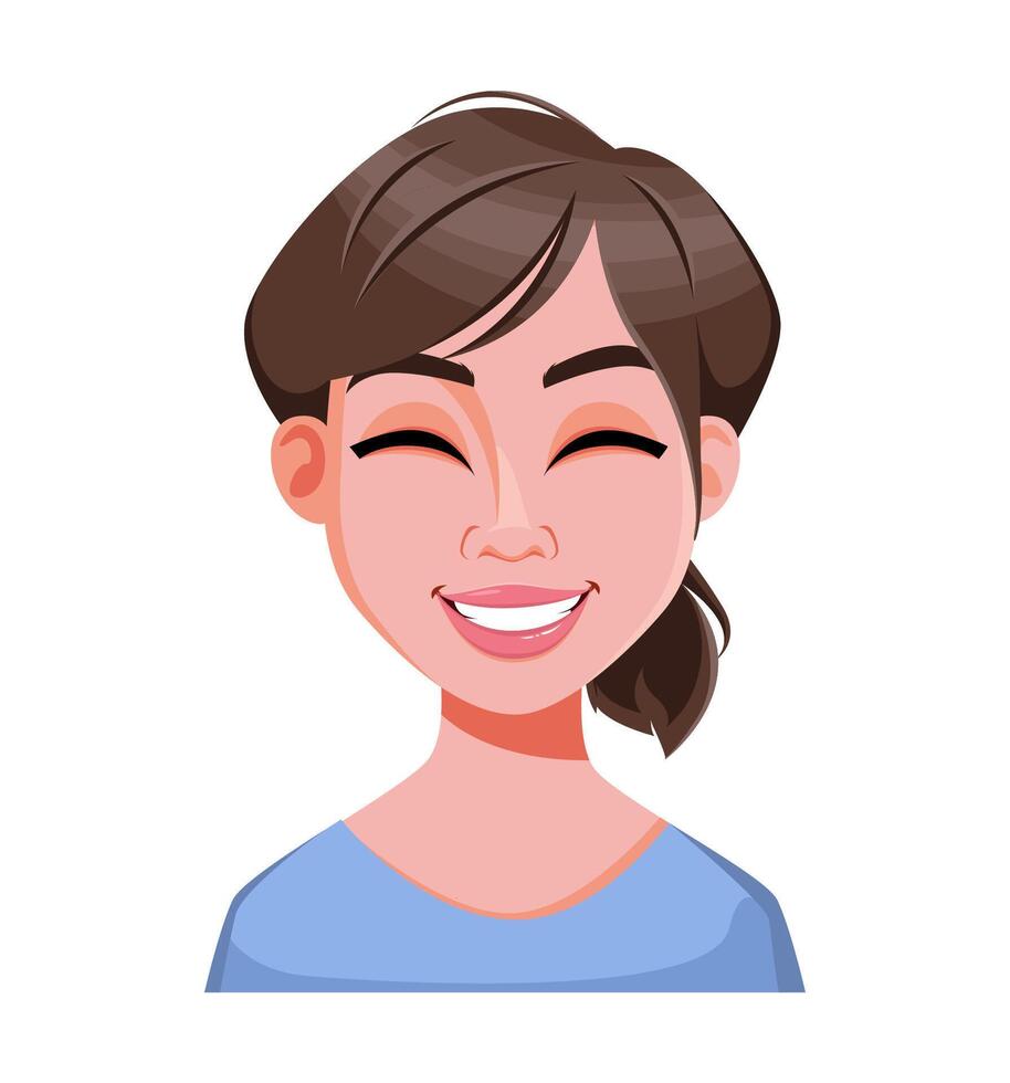 Face expression of beautiful business woman vector