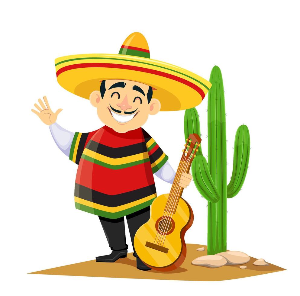 Cinco De Mayo greeting card with Mexican man vector