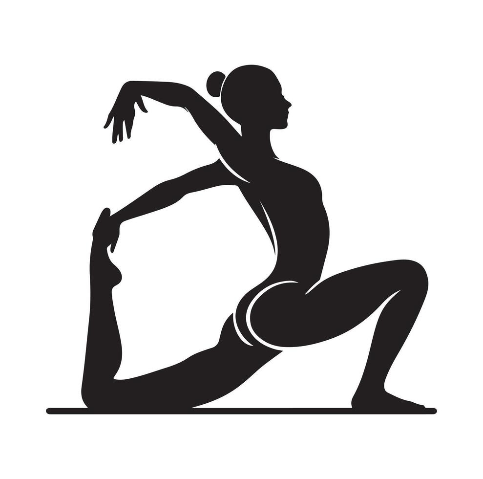 Gymnastics female silhouette illustration set on isolated background vector