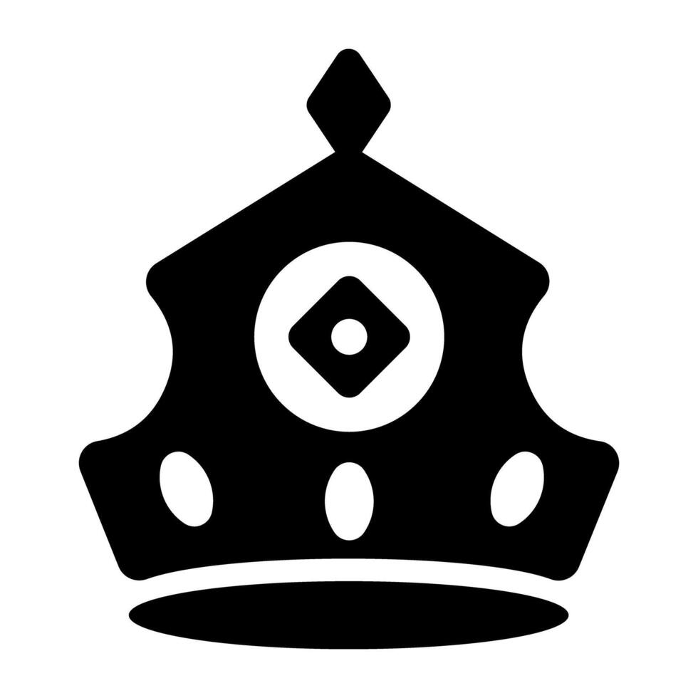 A glyph style icon of royal crown vector