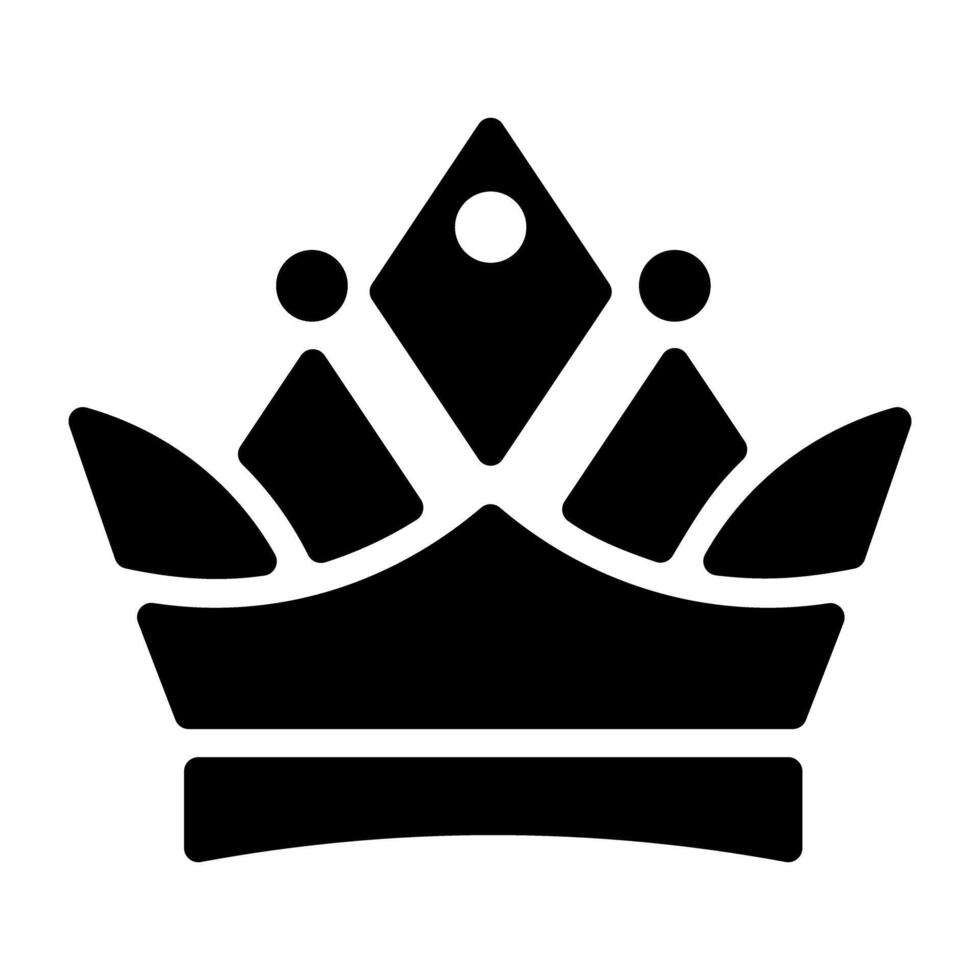 A glyph style icon of royal crown vector