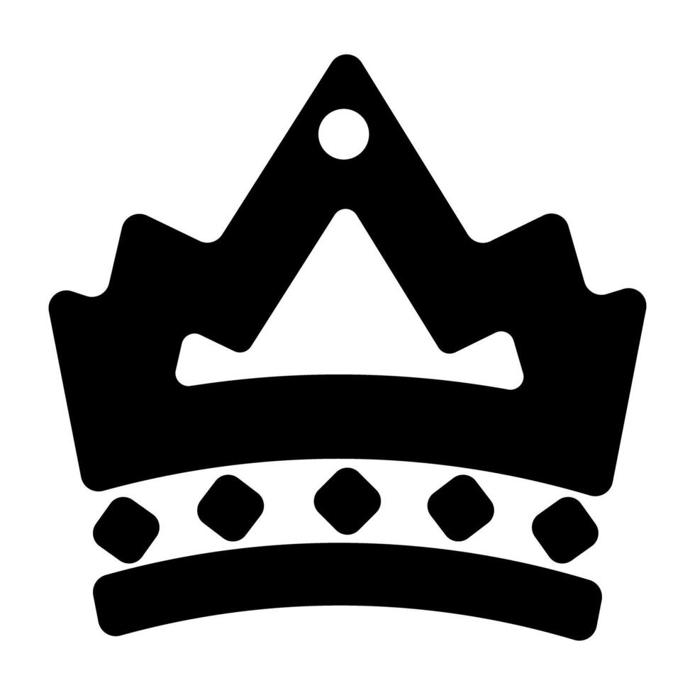 A glyph style icon of royal crown vector