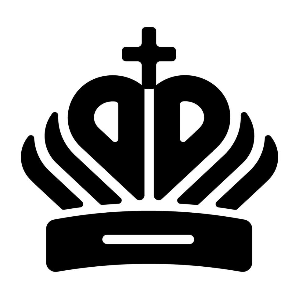 A glyph style icon of royal crown vector