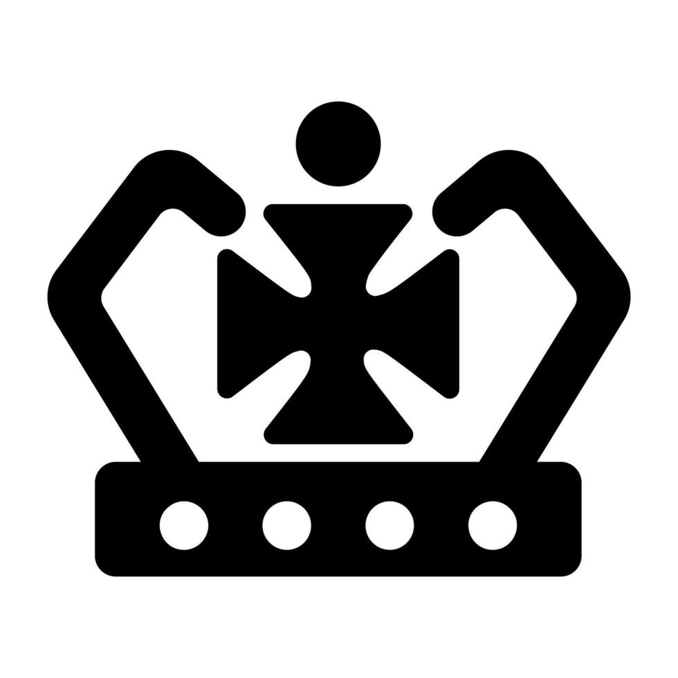 A glyph style icon of royal crown vector