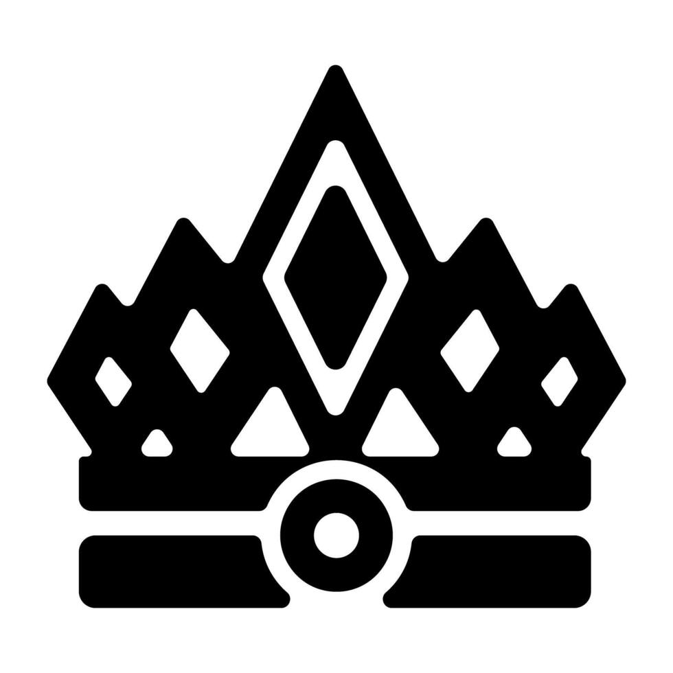 A glyph style icon of royal crown vector