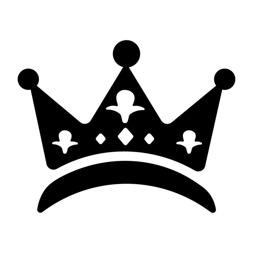 A glyph style icon of royal crown vector