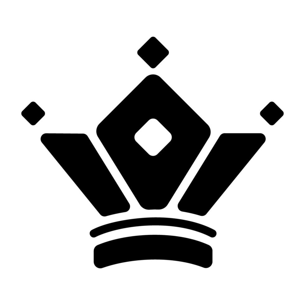 A glyph style icon of royal crown vector