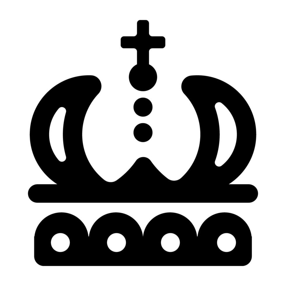 A glyph style icon of royal crown vector
