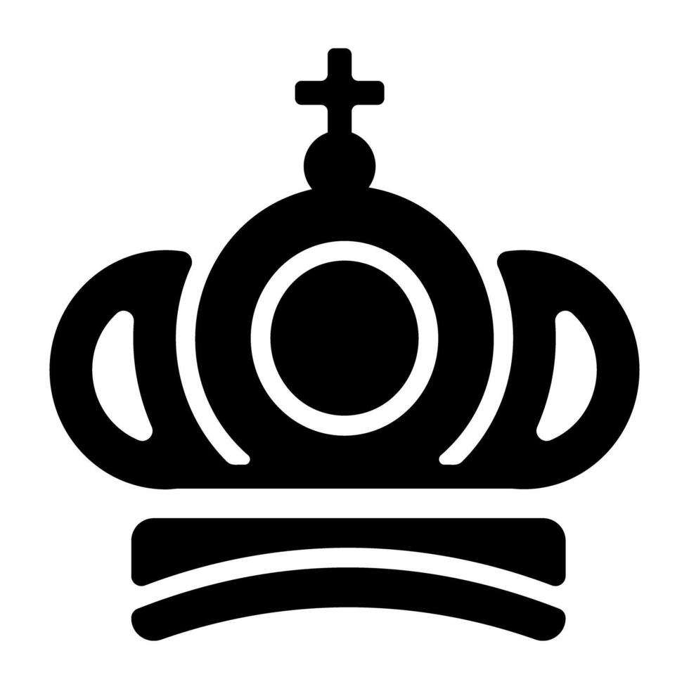A glyph style icon of royal crown vector