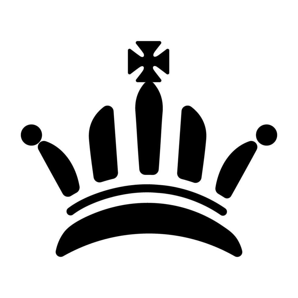 A glyph style icon of royal crown vector