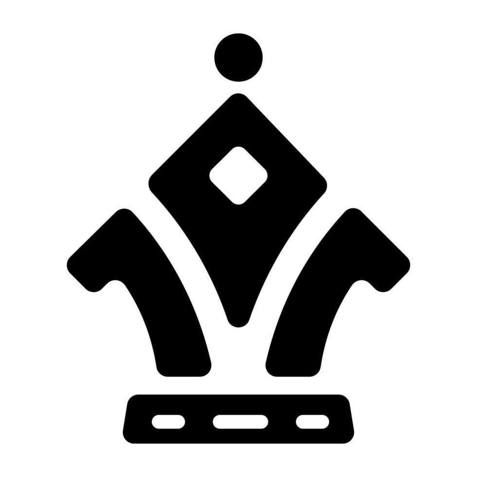 A glyph style icon of royal crown vector