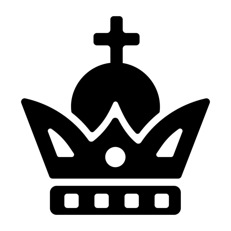 A glyph style icon of royal crown vector