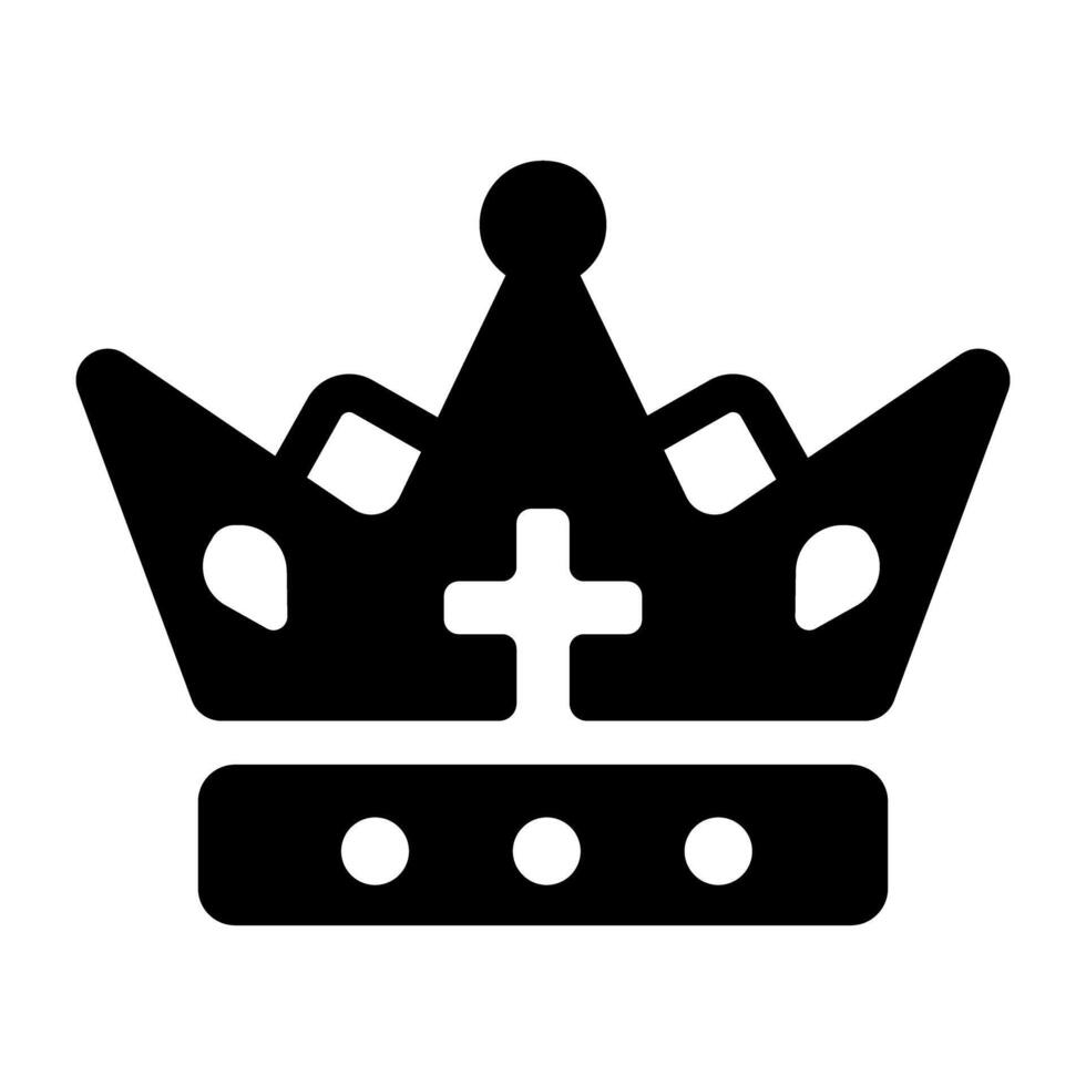 A glyph style icon of royal crown vector