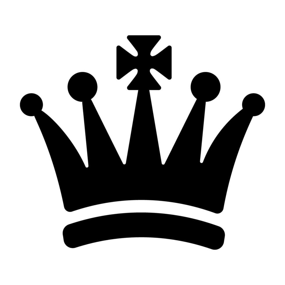 A glyph style icon of royal crown vector
