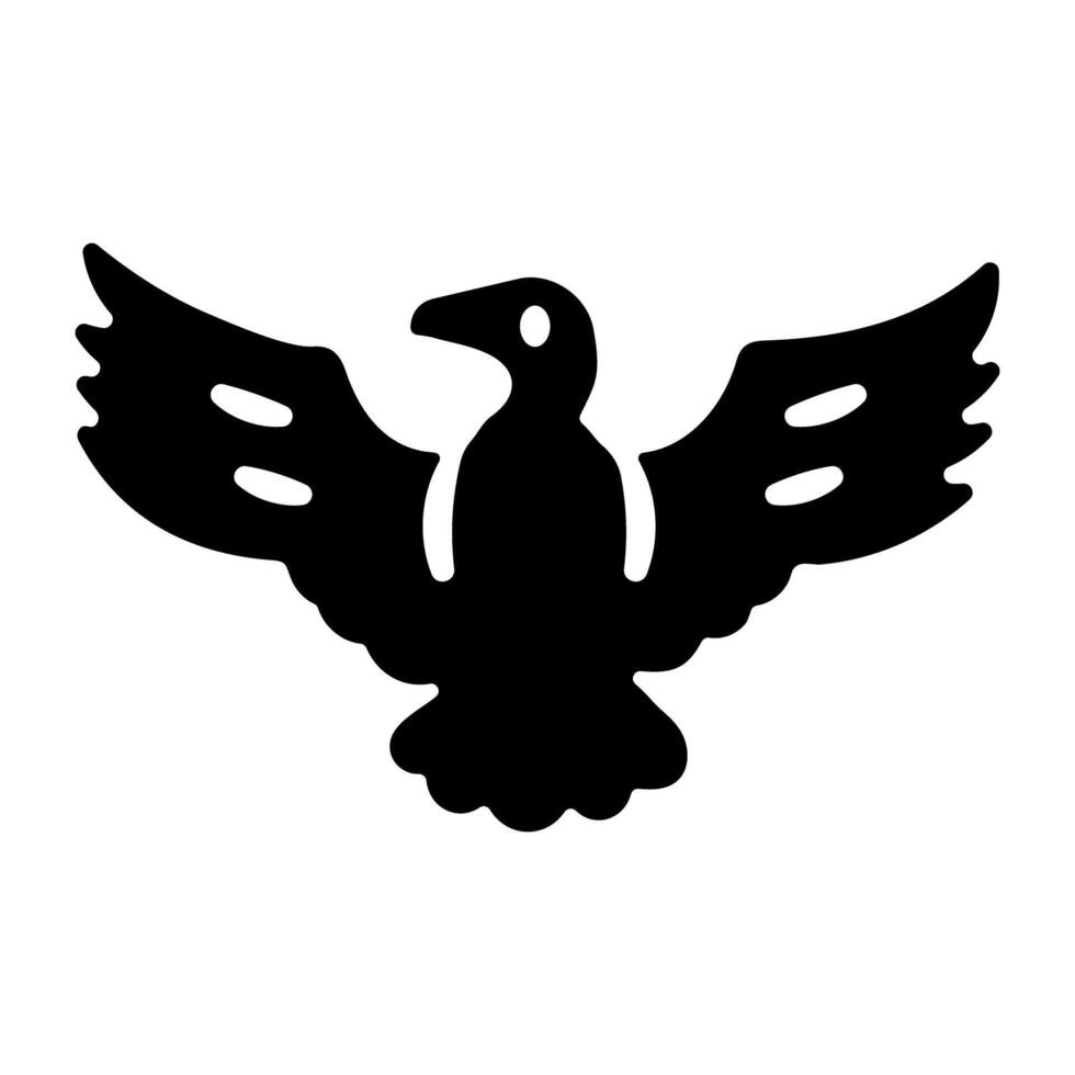 A glyph style icon of vulture vector