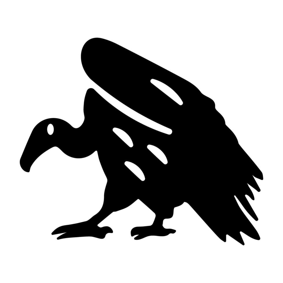 A glyph style icon of vulture vector