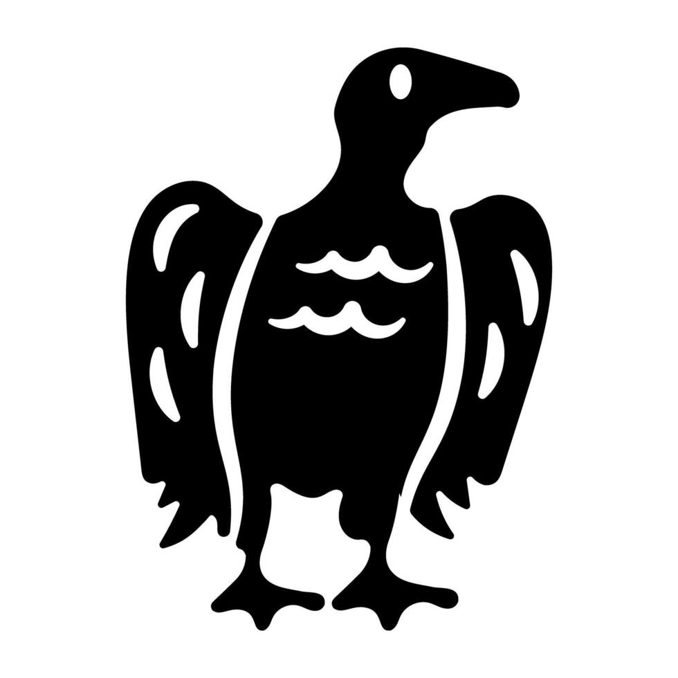 A glyph style icon of vulture vector