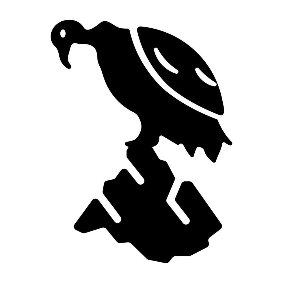 A glyph style icon of vulture vector