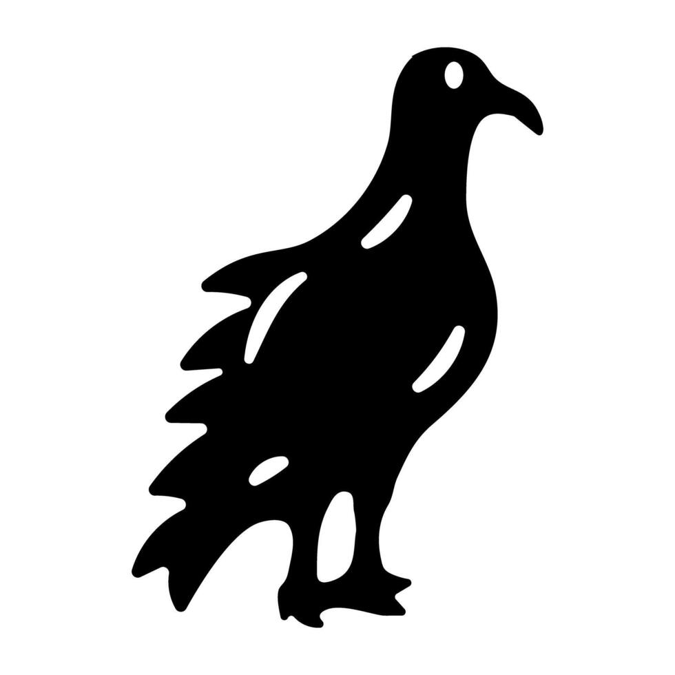 A glyph style icon of vulture vector