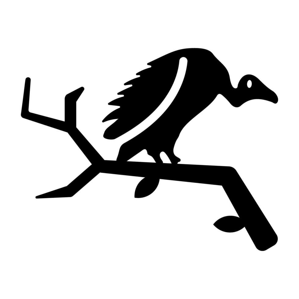 A glyph style icon of vulture vector