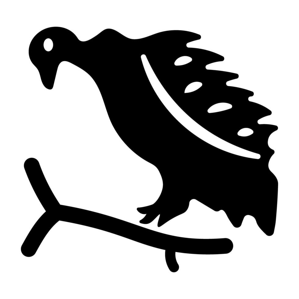 A glyph style icon of vulture vector