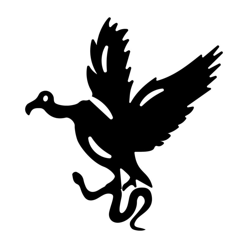 A glyph style icon of vulture vector