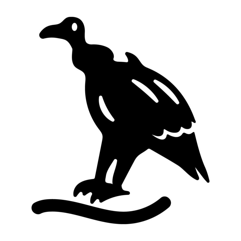 A glyph style icon of vulture vector