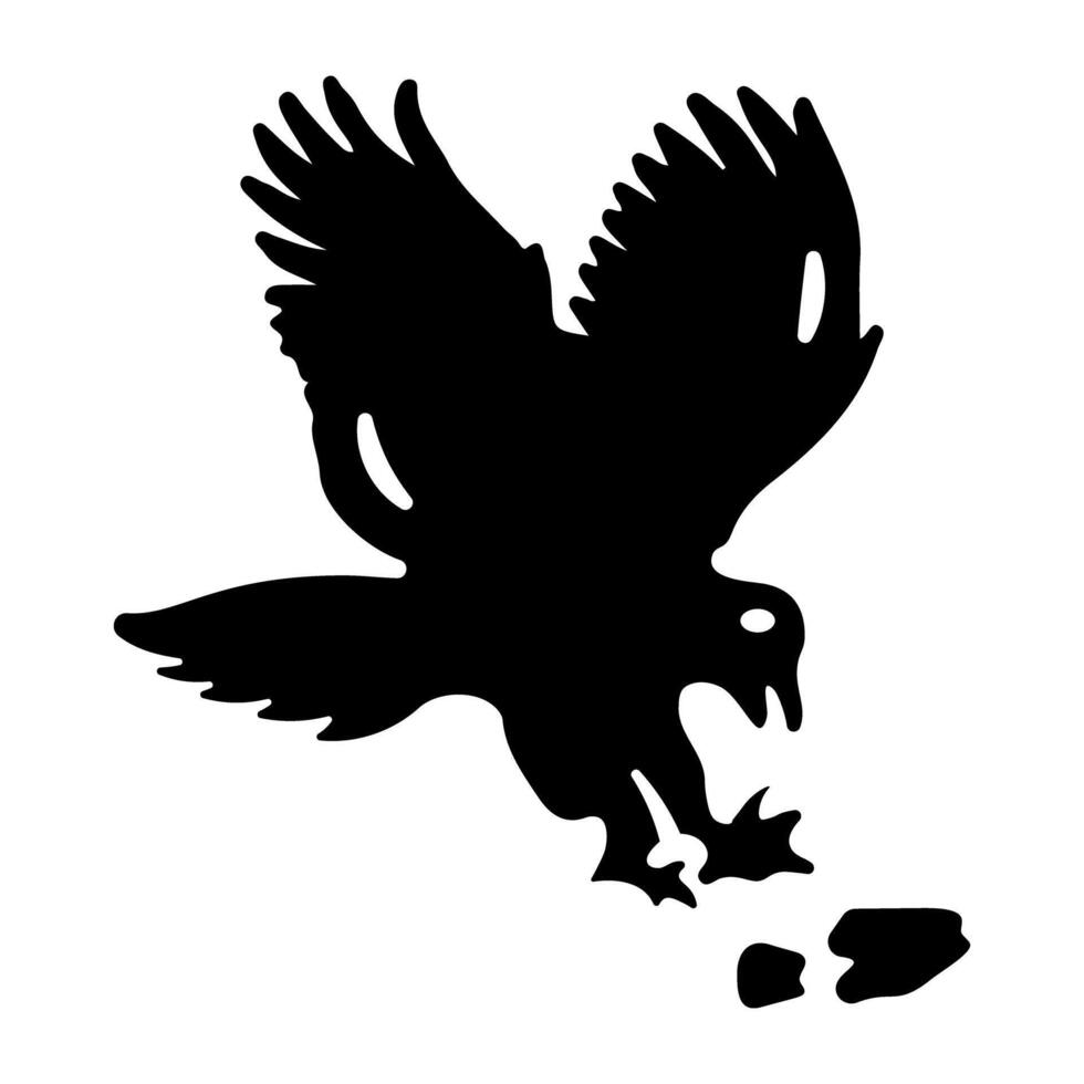 A glyph style icon of vulture vector